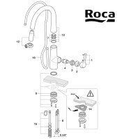 RECAMBIOS MONOMANDO COCINA EXTRAIBLE SYRA ROCA